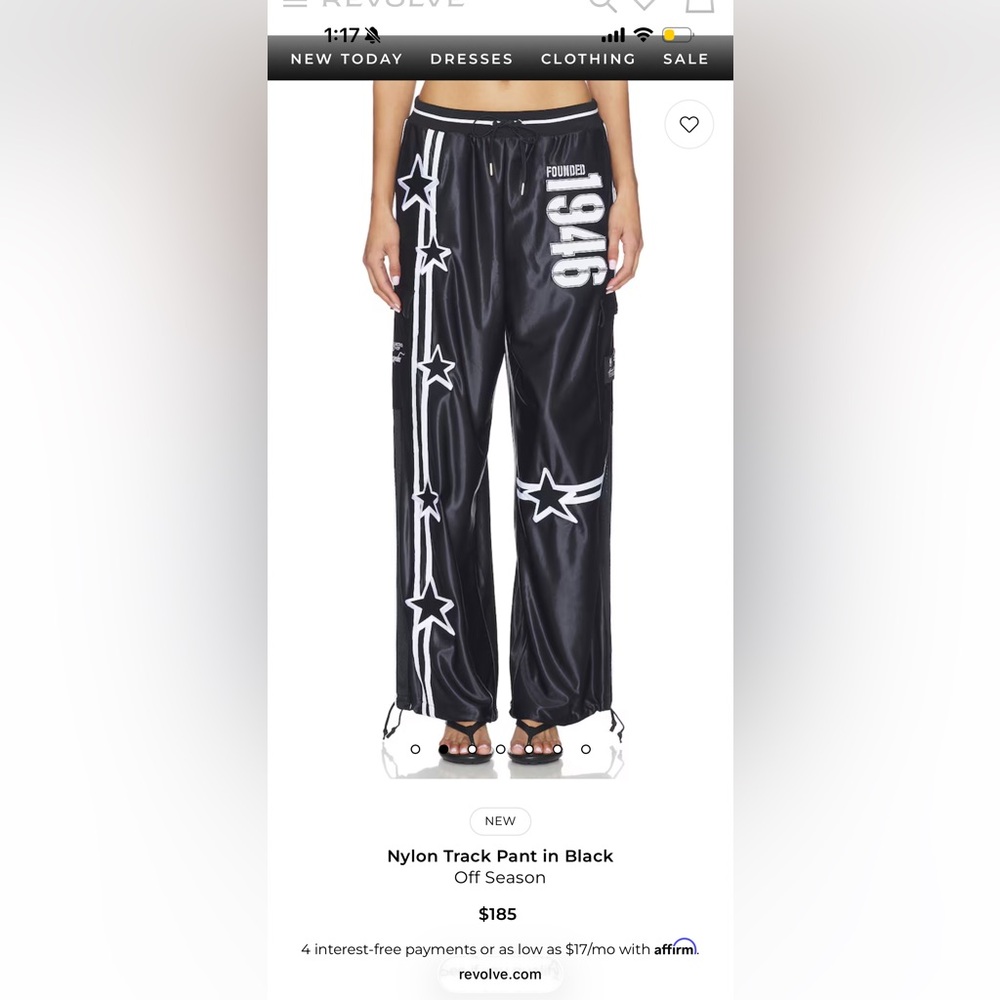 Off Season NBA Nylon Track Pant in Black Los Angeles - Picture 2 of 16